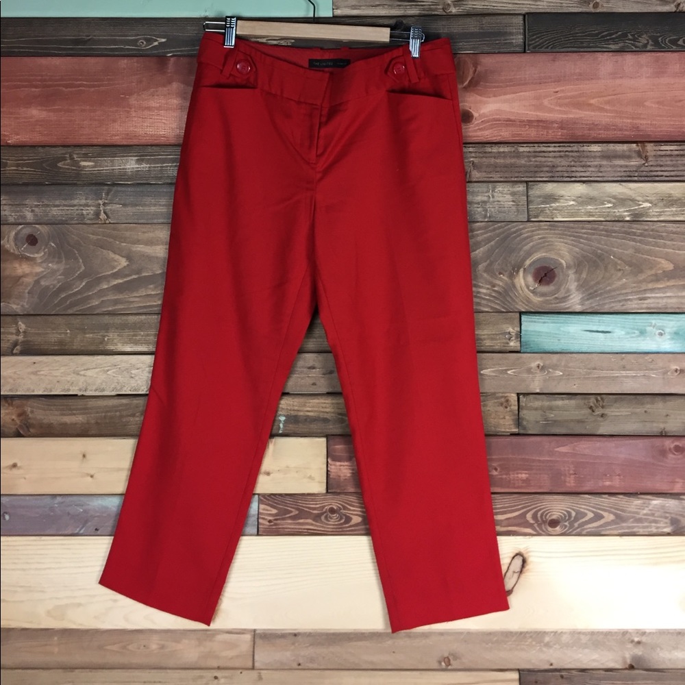 The Limited Red Cassidy Fit Crop Dress Pants
